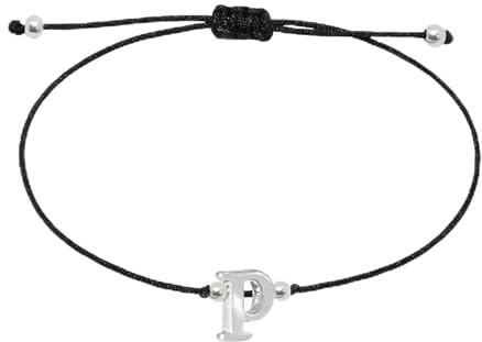 Selfmade Jewelry Buchstaben Armband Damen Silber Kettchen Handmade Größenverstellbares Makramee Armbändchen mit Anfangsbuchstabe Inkl. Geschenk-Verpackung
