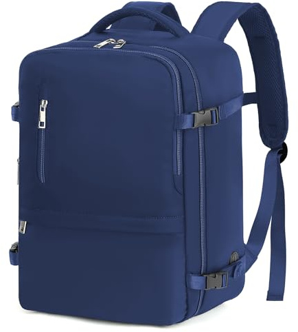 VMIKIV Mochila 40x30x20 para Ryanair 24L Mochila Viaje Cabina Avion 40x20x25 con Bolsillo Antirrobo Maleta 40x30x20 Equipaje de Mano Travel Backpack Hombre Mujer, Azul Oscuro