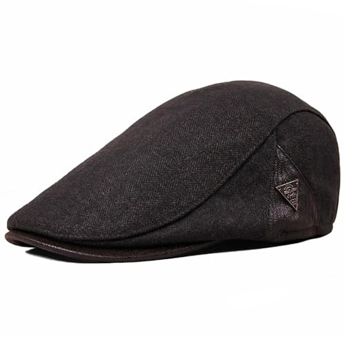 Bigoco Casquette Beret Gavroche Homme Réglable Casquette Souples Plate Baker Boy Hat 8 Panel Peaky Herringbone Irlandais Gatsby Ivy Chapeau Flat Caps