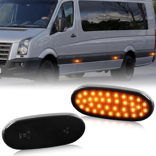 OZ-LAMPE LED Seitenmarkierungsleuchte für Mercedes Benz Sprinter W906 VW 2E 2F, Blinker Seitenblinker mit Canbus Fehlerfrei, Schwarz