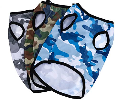 BESPORTBLE 3 Stück Welpen Hundeweste Aus Polyester Atmungsaktiv Leicht Camouflage Haustierkleidung Für Sommer Kleine Hunde