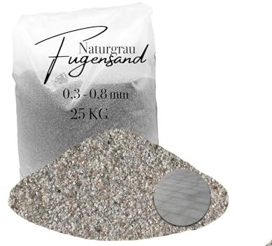 25 kg Fugensand Einkehrsand Quarzsand hellgrau 0,3-0,8 mm für enge Fugen trocken
