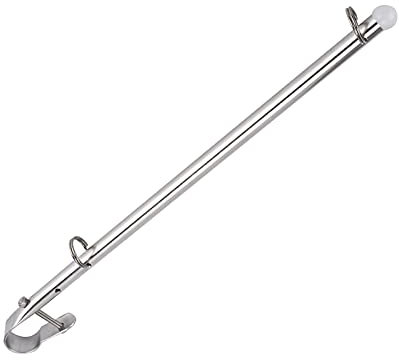 Boat Flag Staff 40cm/15.7in Stainless Steel Rail Mount Boat Pulpit Staff Rail Hardware Fittings for Ships Yacht Marine Flag Pole