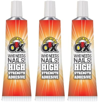 DIOXSTAR High Strength Adhesive Glue, Suitable for Wood, Metal, Plastic, Ceramics, Glass, Long-Lasting, Reliable Performance, Easy-to-Use, Superior Strength (3 Pcs)