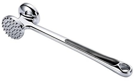 Mazo ablandador de carne de doble cara de acero inoxidable con agarre antideslizante, martillo for carne, clavos, mazo for carne, herramienta for ablandar carne, mazo for cocina, for ablandar carne, c