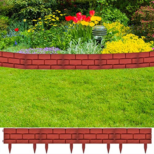 Lauuoeriau Quincaillerie, clôture et barrières, bordures de jardin et bordures, séparateur de pelouse avec motif brique 11 pièces