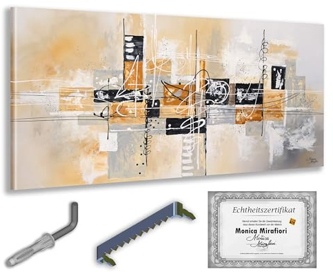 Monica Mirafiori I 100% HANDGEMALT I Gemälde Balance 140x70cm | Gemälde Handgemalt | Acrylgemälde | Sehr Großes Acrylbild I Moderne Kunst I Kunstbilder