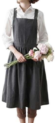 Missmisq Kochschürze Für Frauen Baumwolle Kochschürze Wasserdicht Verstellbare Küchenschürze Küchenschürze Latzschürze Schürze Aus Baumwolle Leinen Unisex Schürze Zum Kochen, Backen, Malen