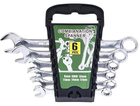 Set di Chiavi Inglesi, Set di Chiavi Inglesi a cricchetto, Set di Chiavi a forchetta e a Scatola, Set di Chiavi Inglesi Adatte per Attrezzi da Riparazione Auto da Garage (6 Pezzi da 8-17 mm)