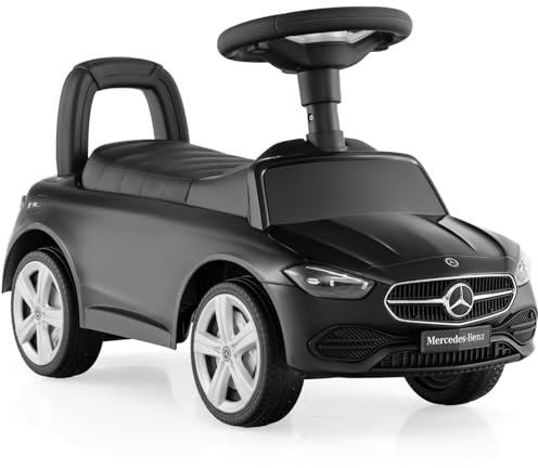 GYMAX Toddler Ride on Car, Mercedes-Benz Licensed Kids Sit on Toy with Under Seat Storage, Horn and Engine Sound, Outdoor Indoor Foot to Floor Sliding Car for 12-36 Months Boys Girls (Black)