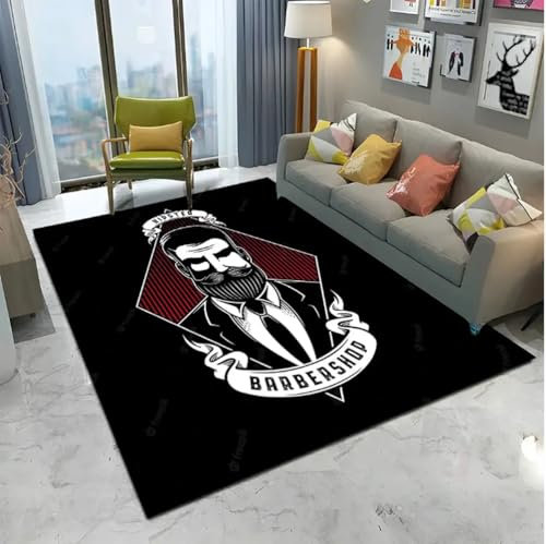 SHAOPENGA Tapis De Salon De Coiffure Crâne Vintage Signe Tapis Tapis pour La Maison Salon Matsofa Paillasson Tapis Tapis De Sol Antidérapant 80X120Cm
