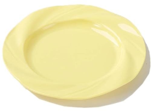 WLH Alexanders Platte Runder Speiseteller aus Kunststoff, Spaghetti-Teller, einfacher Speiseteller, hochwertiger Haushalts-Kuchenteller, Obstteller, 19,5 cm, 2 Stück Geschirr