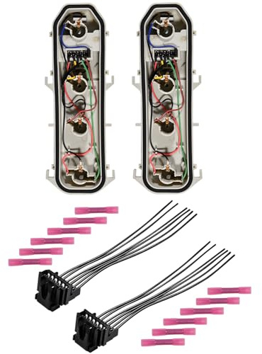 VHEUHZ 2 Sätze Lampenträger + 2 Rückleuchten Heckleuchten Upgrade Set Kompatibel mit Renault Clio 2 Facelift 1998-2005 110231WP2