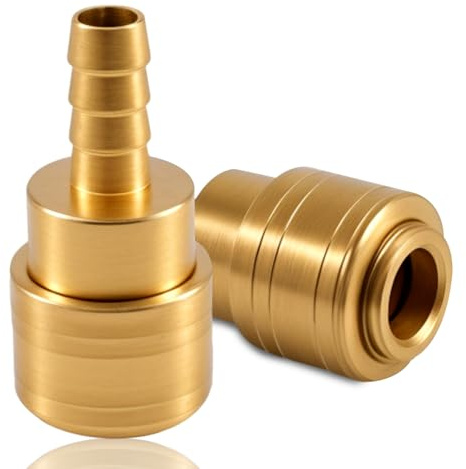 2 Stück Druckluftkupplung mit 10mm Schlauchtülle, Druckluft-Schlauchkupplung NW 7.2 mit Schlauchtülle, Messing Kompressor Schnellkupplung,Druckluft Kupplungsstecker mit Schlauchtülle,für Luftleitungen