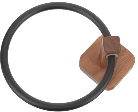 NUOBESTY Toallero Sin Perforaciones para Baño Aro para Toalla De Madera Toallero De Mostrador Blanco Colgador De Toallas para Cocina Fácil Instalación