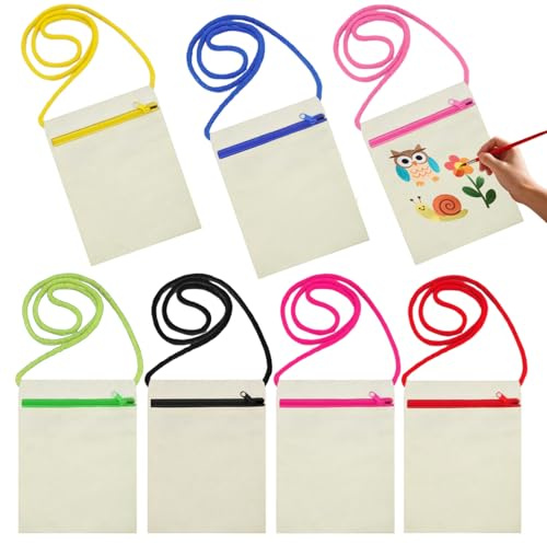 7 Pcs Plain Cotton Tote Bags – Reusable Craft Bags to Decorate, Durable Canvas Shopping Bags for DIY Projects, Events & Eco-Friendly Gifting