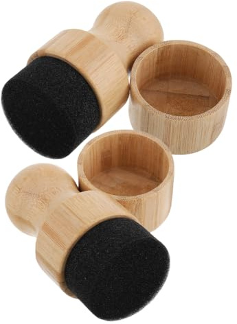 CIYODO 2sets Mineral Oil Wax Applicator Bamboo Oil Brush for Wood Board Chopping Care Kit Lid for Butcher Blocks Utensil Maintenance