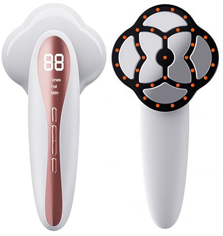 Anti Cellulite Massagegerät, Modi 15 Stufen für Beine Bauch Arme Gesäß | 6 Edelstahl MassageköPfe, Mit WäRmefunktion, 1200 Mah Akku, Kabelloses Unisex Massager