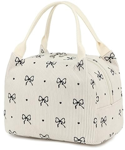EDLMKM Lunch Bags for Women, Chic Butterfly Bow Insulated Lunch Bag for Girls, Reusable Women's Insulated Cooler Lunchbag, for Work School Picnic Travel Beach Gifts