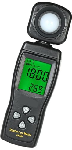 digital lux meter, Mini Digital Lux Meter LCD Display Handheld Illuminometer Luminometer Photometer Luxmeter Light 0-200000 for Homes Agriculture Warehouses