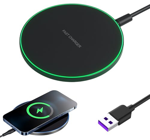 Caricabatterie senza fili ad induzione 35 W veloce compatibile con iPhone 16/15/14/13/12/11 Pro Max, per Samsung S25 Ultra/S24+/S23 FE Google Pixel 9/8 Pro, caricabatterie wireless veloce per Android