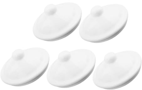 OFFSCH 5 pièces Lot de Couvercles Émail pour Tasse à Thé et Bouteille Eau Couvercle de Remplacement Porcelaine Adapté Aux Tasses Kung Fu Tasses Céramique et Gobelets Blanc