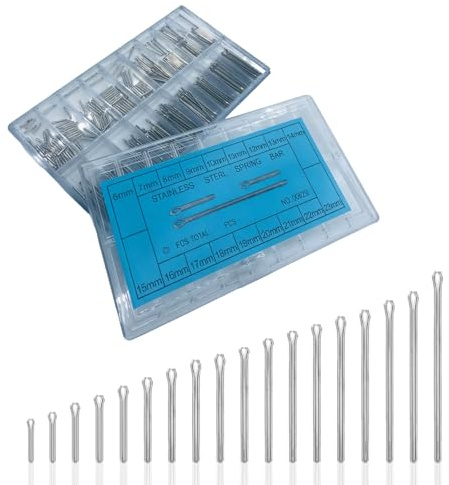 360 Pcs Watchs Band Pins, 6-23mm Watch Band Link Cotter Pins, Watch Strap Pin with Grid Plastic Box, Stainless Steel Watch Bracelet Pin for Watchmaker DIY Repair and Replacement (Silver)