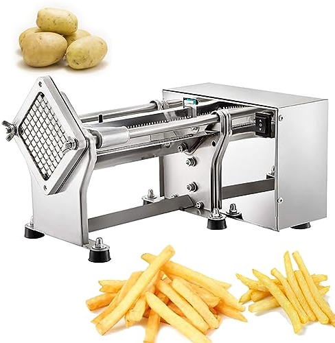 Coupe-pommes de terre électrique – Coupe-frites professionnel avec lames remplaçables pour cuisines commerciales et restaurants – Robuste, efficace, facile à utiliser
