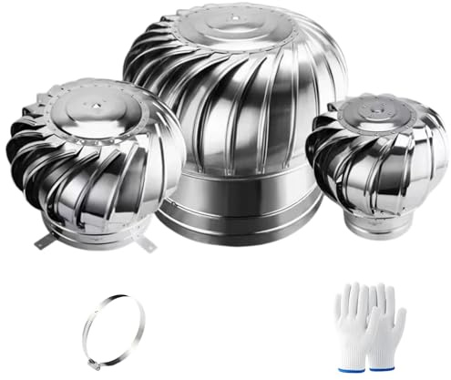 110 160 200 300 400 500mm Comignolo Cappello, Cappello Eolico Rotante in Acciaio Inox, Rotondo Comignolo Girevole, Terminale Canna Fumaria, per Stufe Caldaie e Camini(110mm/4.3in)