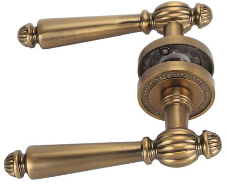 Spacnana Serratura con Maniglia per Porta retrò, Design Antico in Ottone con Nucleo in Rame Silenzioso, Ideale per Uso Interno e Sostituzione