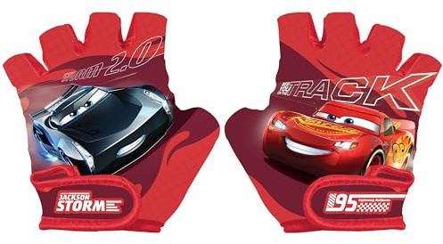 sarcia.eu Guanti da ciclismo per bambini per biciclette e monopattini per ragazzi, chiusura a strappo (DISNEY CARS)