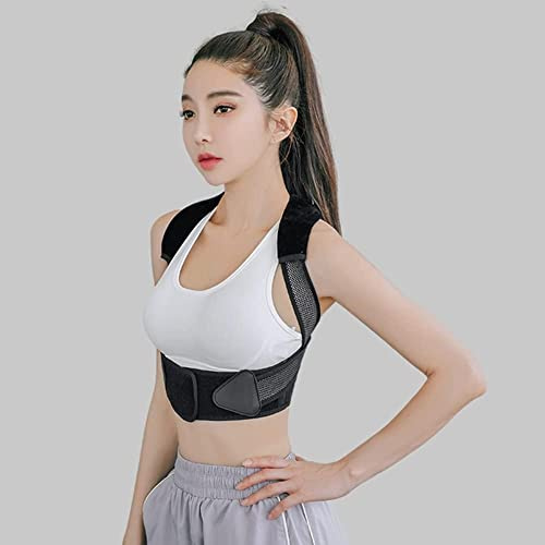 WXF86djl Corrector de Postura, Soporte de columna vertebral de la férula dorsal, para hombres y mujeres, Soporte Dorsal ajustable, mejora la postura y proporciona soporte dorsal(negro, M)