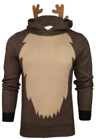 Xact novità Maglione Natalizio con Cappuccio da Uomo (Rudolph_) M