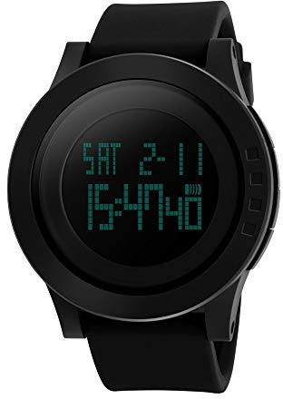 FeiWen Fashion Digitales Rojo Plástico Relojes de Mujer con Goma Correa 50M Impermeable Outdoor Militar Deportivo Reloj de Pulsera Multifuncional LED Electrónica Alarma