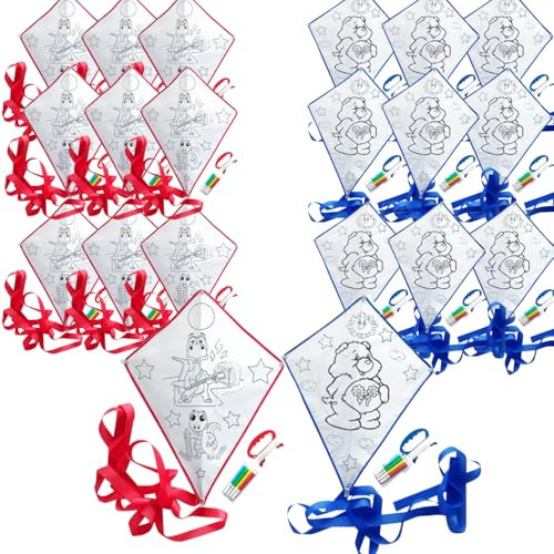 Bea's Party Drachen zum Selbermachen für Kinder – Polyester-Party-Themen-Drachen mit Farbset – 20 Stück