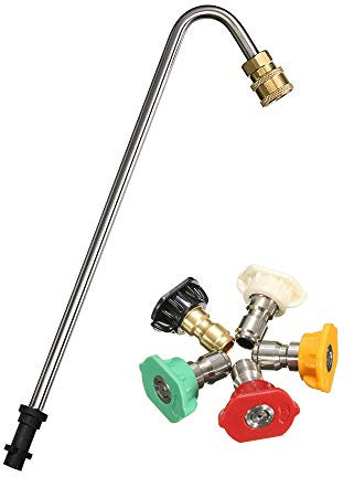 Stone Banks Dirt Blaster Power Washer Lance for Karcher K2K3K4K5K6K7, Pressure Washer Angled Lance Jet Wash Extension Wand with 5 Nozzles, Gutter Rod Cleaner Attachment for Pressure Washer Accessory