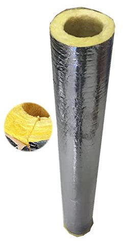 TRGCJGH Steam Pipe Glass Wool Tube Shell, Rock Wool Tube Shell, Boiler Insulation Tube With Aluminum Foil Insulation,4.5 * 2in