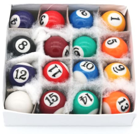 Pegasi Billardkugeln Klein - 25mm - Mehrfarbig - Billardkugeln Set | Indoor, Mini Billardkugeln, Pool-billardkugeln, Poolkugeln, 16 Stück Billardkugeln, Phenolharz, Billardkugeln 38mm