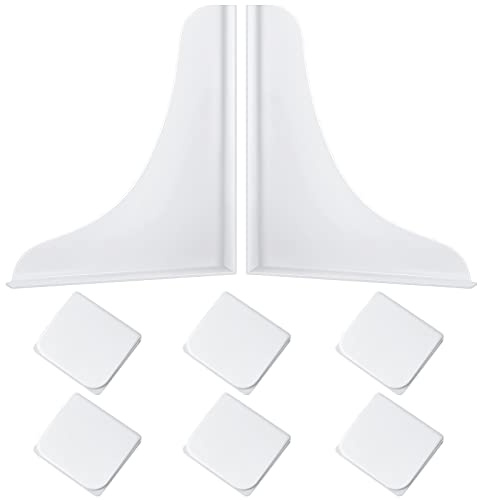 8 Pieces Bathtub Shower Splash Guards Curtain Clips Set for Shower Liners and Curtains to Keep Water Windproof Acrylic Adhesive Splash Holder (White)