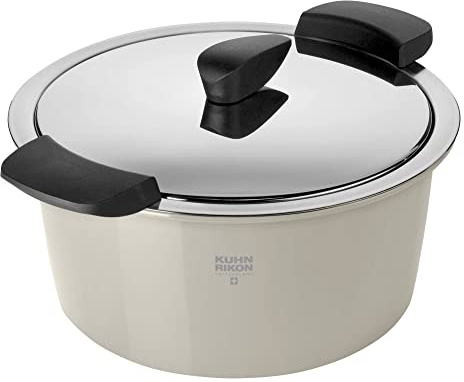 KUHN RIKON HOTPAN Kochtopf mit Deckel mit Thermoschüssel zum Essen warmhalten, sand 3.0 L · Ø 22 cm, dampfgaren, warmhalten, Top mit Deckel, induktionsgeeignet, Edelstahl, Thermokochgeschirr