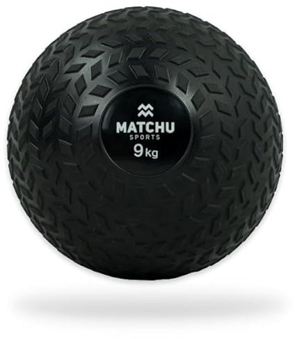 Matchu – Slam Ball - Erhältlich in 3,6,9 und 12 KG - Extra Grip - Wasserdicht - Robustes Design – Schwarz – (Schwarz – 9 KG)