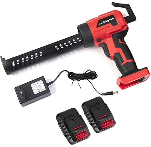 XDLYWUZIQ Akku-Kartuschenpistole, Elektrische Kartuschenpistole Mit Einstellbarer Geschwindigkeit, 20 V Elektrisches Kartuschen- Und Klebepistolen-Set, Mit Ladegerät Und 2 Li-Akkus
