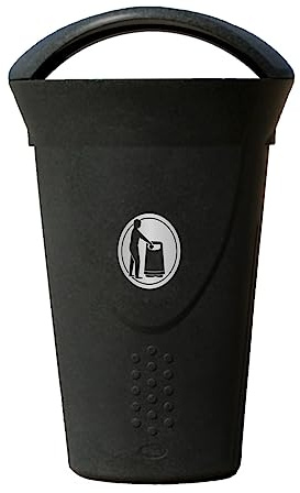 Glasdon Poubelle urbaine Luna conçue (2 coloris) – Poubelle d’extérieur robuste de 70 L – Idéale pour les environnements extérieurs (Noir (avec couvercle))