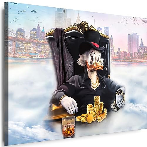 Myartstyle Leinwand Bilder McDuck Rich, Cartoons, Geld, Money, Kunstdruck Wandbilder Canvas (40x30 cm)