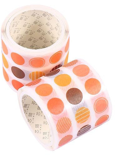 NUOBESTY -lasting Non- Washi Tape Coils Orange Planner Stickers Journal Decor Set Von 2