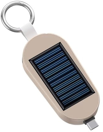 Solar Charger Keychain - Type C Charger Keyring, 3000mAh Solar Bank | Solar ed Portable Charger with Wireless Charging, for Cell Phone,