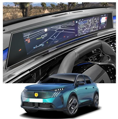 CDEFG Compatible avec Peugeot 3008 P64 E-3008 2024 I-Cockpit Navigation + Film de Protection d'écran pour Tableau de Bord 12,3 Pouces GPS Film de Protection d'écran 3008 2024 Accessoire [2 pièces]