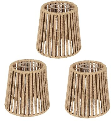 3-Pack Boho Rattan Lampenschirm Klein E27 Hängend Korb Laterne | Korblampe Papierlampenschirm, Papier Ersatzschirm Für Tischlampe Hängelampe Stehlampe Deckenleuchte Spiegelleuchten