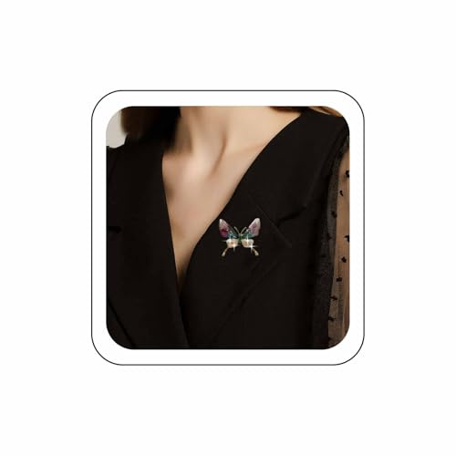 Inateannal Kristall Schmetterling Brosche Pins Bunten Schmetterling Strass Brosche Schmetterling Revers Brosche Pin Vintage Acryl Schmetterling Brosche Tier Insekten Abzeichen Korsage Schmuck(lila)