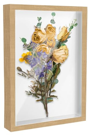 JVHLOV Marcos con Profundidad, 3D Marco de Fotos 21x29.7 cm, Marco de Objeto Rellenable, para Mesa y Pared, Marcos para Cuadros 3D, Cuadro Vitrina